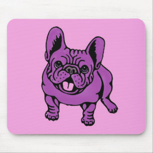 紫色のFrenchie マウスパッド