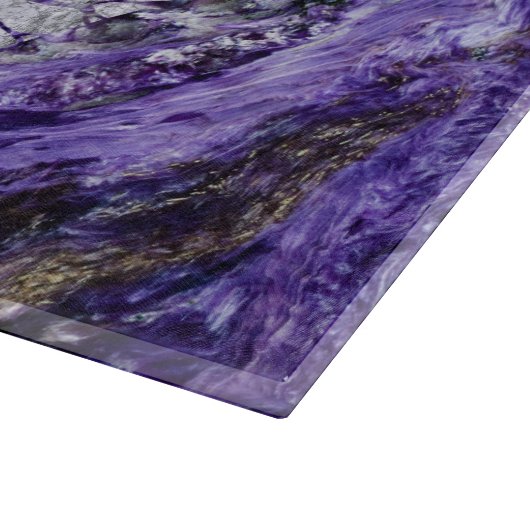 紫色のGeodeのYggdrasil銀製の生命の樹 カッティングボード (角)