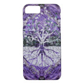 紫色のGeodeのYggdrasil銀製の生命の樹 Case-Mate iPhoneケース (裏面)