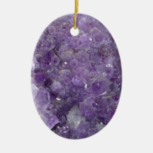 紫色のGeode -すみれ色の水晶宝石用原石 セラミックオーナメント