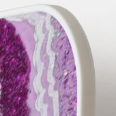 紫色のGeode Agateモノグラム名カスタマイズ可能 ピックルボールラケット (左詳細)