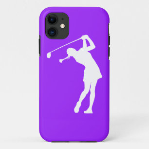 紫色のGolfer Silhouette White iPhone 5の女性 11 ケース