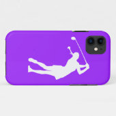 紫色のGolfer Silhouette White iPhone 5の女性 Case-Mate iPhoneケース (裏面(横))