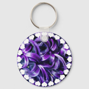 紫色のHyacinthの花Keychain キーホルダー