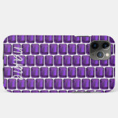 紫色のiPhoneケースアメジストパターンとモノグラム Case-Mate iPhoneケース (裏面(横))