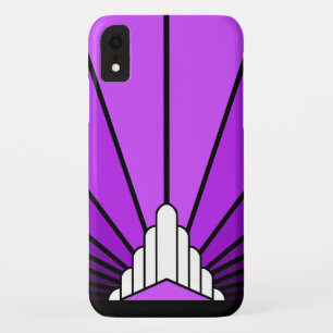 紫色のiPhone / iPadケースのアートデコ太陽 iPhone XRケース