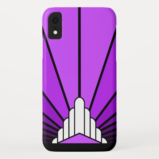 紫色のiPhone / iPadケースのアートデコ太陽 Case-Mate iPhoneケース (裏面)