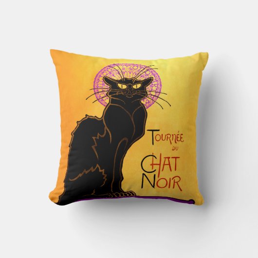 紫色のLe Chat Noir クッション (正面)