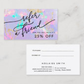 紫色のopalテクスチャ参照カード 名刺 (正面/裏面)