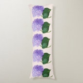 紫色のRedouteのアジサイの抱き枕 ボディピロー (正面縦)