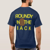 紫色のRoundyのホッケーの毛のティー Tシャツ (裏面)
