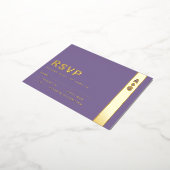 紫色のRSVPカード 箔招待状ポストカード (回転した状態)