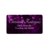 紫色のShimmery Lightsアドレス宛名ラベル ラベル (正面)
