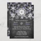 紫色のSnowyの黒板のスタイルの結婚式招待状 招待状 (正面/裏面)