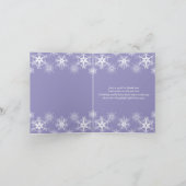 紫色のSnowyの黒板の結婚式のサンキューカード サンキューカード (内部)
