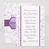 紫色のSweet sixteenの招待状 招待状 (正面/裏面)