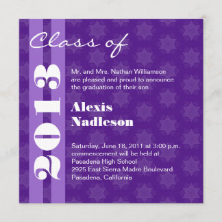 紫色はあらゆる年への2013新しい卒業生か変更を主演します 案内状