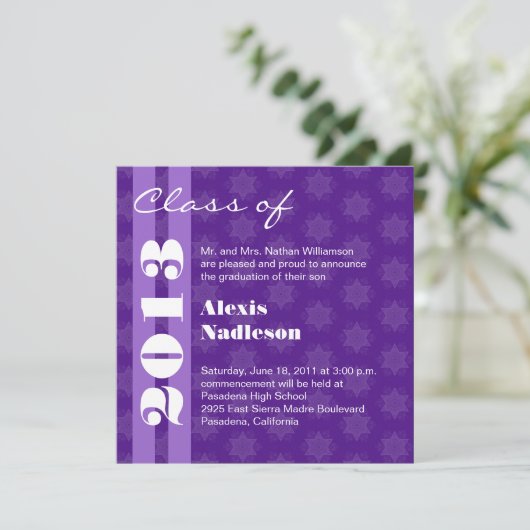 紫色はあらゆる年への2013新しい卒業生か変更を主演します 案内状 (スタンド正面)