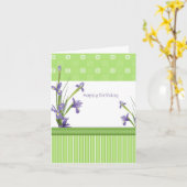 紫色はハッピーバースデーを絞ります カード (黄色い花)