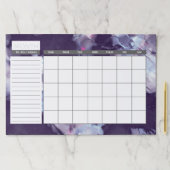 紫色はペンキの抽象的な月例カレンダーにブラシをかけました ペーパーパッド (インサイチュ)