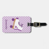 紫色はローラースケートに点を打ちます ラゲッジタグ (正面横)