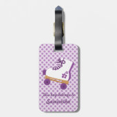 紫色はローラースケートに点を打ちます ラゲッジタグ (裏面縦)