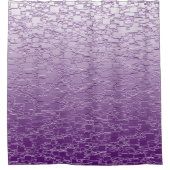 紫色は小型タイルのデザイン衰退します シャワーカーテン (正面)