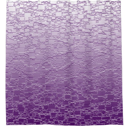 紫色は小型タイルのデザイン衰退します シャワーカーテン (正面)