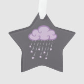 紫色は落下星が付いている雨雲をカールします オーナメント (裏面)