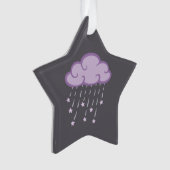 紫色は落下星が付いている雨雲をカールします オーナメント (正面)