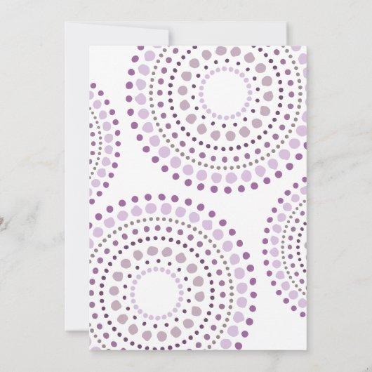 紫色はBohoのモザイク種族の誕生日を影で覆います 招待状 (裏面)