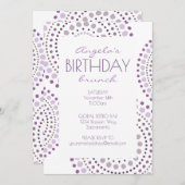 紫色はBohoのモザイク種族の誕生日を影で覆います 招待状 (正面/裏面)