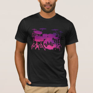 紫色はTシャツをドラムをたたきます Tシャツ