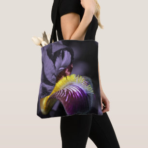 紫色ひげアヤメ花弁花 トートバッグ