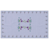 紫色よくはしゃぐの花とタンブルティール（緑がかった色）渦巻き旋回60x104 テーブルクロス (正面(横))