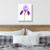 紫色アイリス花のトレンディなボヘミアンフラワーの豪華で女の子らしい キャンバスプリント (インサイチュ (寝室))