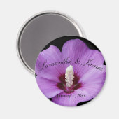 紫色アジサイのアップクローズウェディング マグネット (正面/裏面)