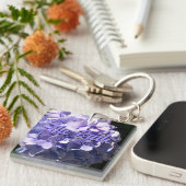 紫色アジサイの紫色の花を新婦に キーホルダー (正面右)