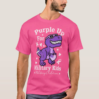 紫色アップ軍隊キッズヶ月軍隊子D Tシャツ