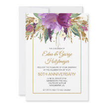 紫色アメシストとゴールドの50周年結婚記念日