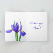 紫色アヤメの母の日カード カード (内部)