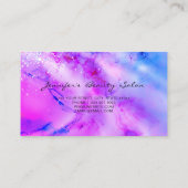 紫色アルコールインクホログラフィックグリッター エレガント 名刺 (裏面)