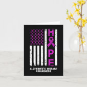 紫色アルツハイマー病認識度米国国旗M カード (黄色い花)
