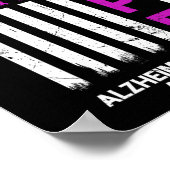 紫色アルツハイマー病認識度米国国旗M ポスター (角)