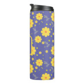 紫色イエローモノグラムガーリーエレガントフローラモダン タンブラー (回転右)