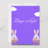 紫色イラストのイースター ビンゴ ナイト ご招待 招待状 (裏面)