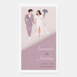 紫色ウェディングの漫画カップル