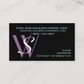 紫色エレガントな専門の名刺 名刺 (裏面)