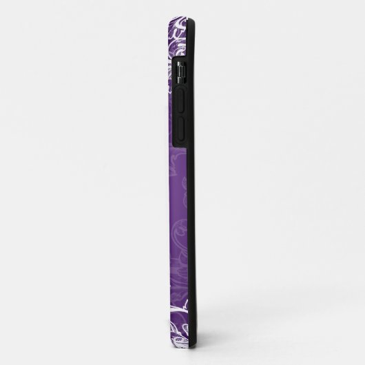 紫色エレガントな新婦付添人の好意のヴィンテージの渦巻 Case-Mate iPhoneケース (裏面/左)