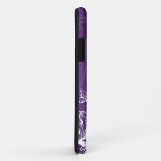 紫色エレガントな新婦付添人の好意のヴィンテージの渦巻 Case-Mate iPhoneケース (裏面/右)